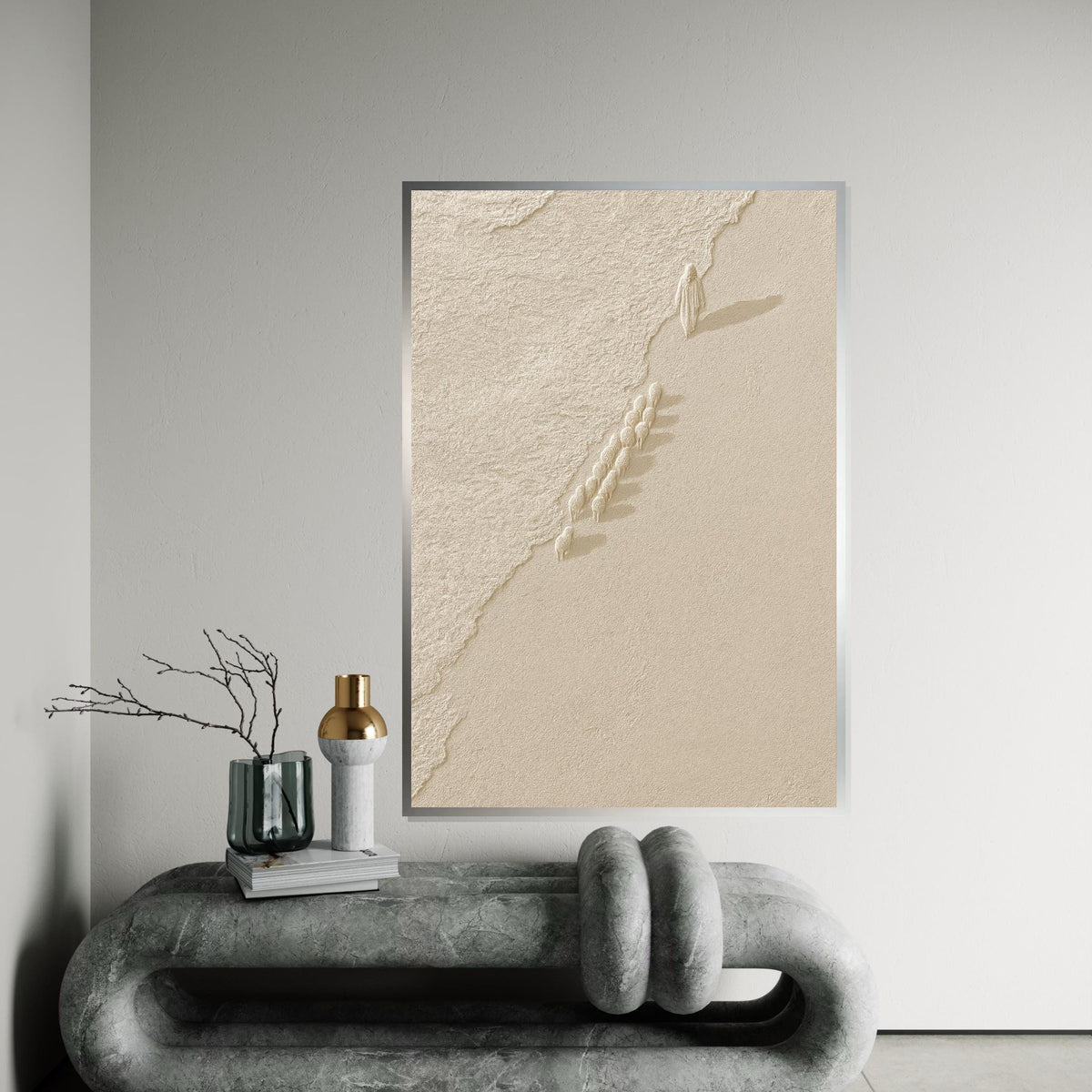 Shepherd  Flock Canvas, Jesus Art, Spiritual Wall Art, Faithful Journey Poster, Canvas Design, Ready to Hang Decoration