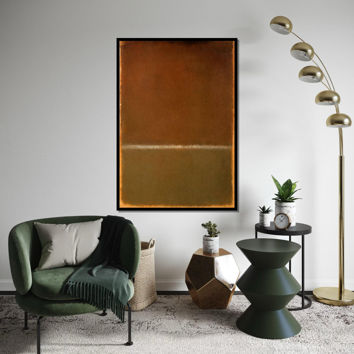 Mark Rothko Canvas, Brown Abstract Wall Art, Mark Rothko Style Print,Affiche Art,Expressionist Canvas Painting,Ready To Hang Decor,Print Art
