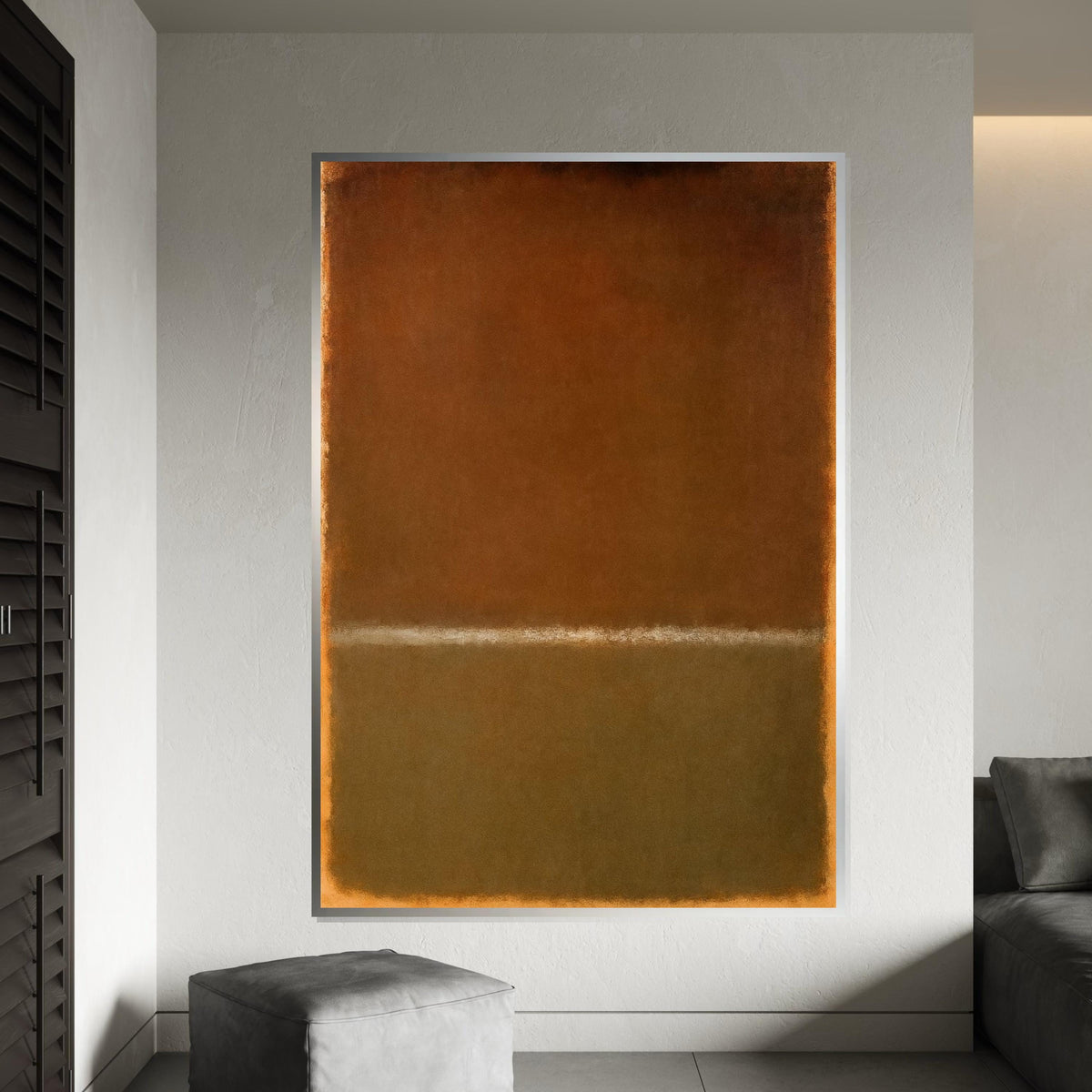 Mark Rothko Canvas, Brown Abstract Wall Art, Mark Rothko Style Print,Affiche Art,Expressionist Canvas Painting,Ready To Hang Decor,Print Art