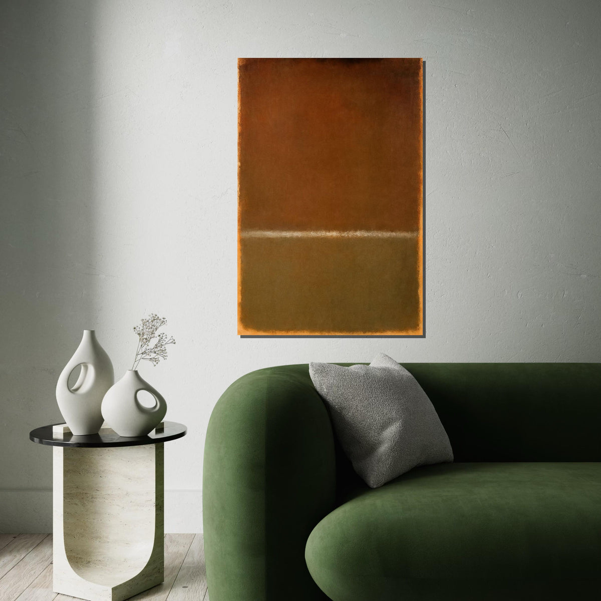 Mark Rothko Canvas, Brown Abstract Wall Art, Mark Rothko Style Print,Affiche Art,Expressionist Canvas Painting,Ready To Hang Decor,Print Art