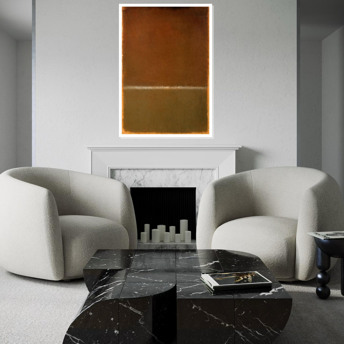 Mark Rothko Canvas, Brown Abstract Wall Art, Mark Rothko Style Print,Affiche Art,Expressionist Canvas Painting,Ready To Hang Decor,Print Art