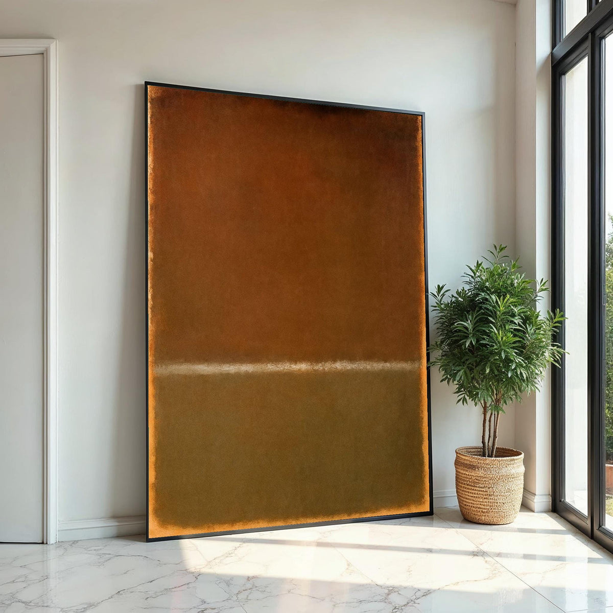 Mark Rothko Canvas, Brown Abstract Wall Art, Mark Rothko Style Print,Affiche Art,Expressionist Canvas Painting,Ready To Hang Decor,Print Art
