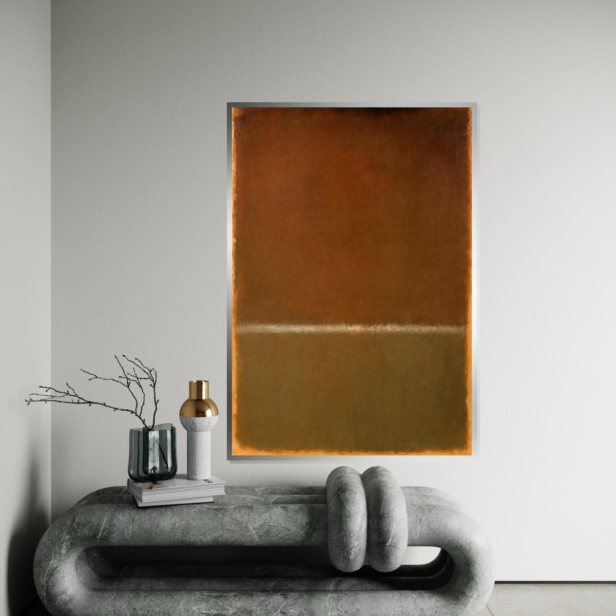 Mark Rothko Canvas, Brown Abstract Wall Art, Mark Rothko Style Print,Affiche Art,Expressionist Canvas Painting,Ready To Hang Decor,Print Art