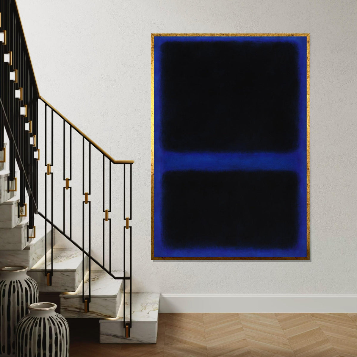 Mark Rothko Canvas, Black Abstract Wall Art, Mark Rothko Style Print,Affiche Art,Expressionist Canvas Painting,Ready To Hang Decor,Print Art