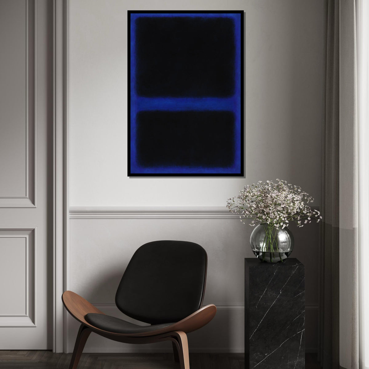 Mark Rothko Canvas, Black Abstract Wall Art, Mark Rothko Style Print,Affiche Art,Expressionist Canvas Painting,Ready To Hang Decor,Print Art