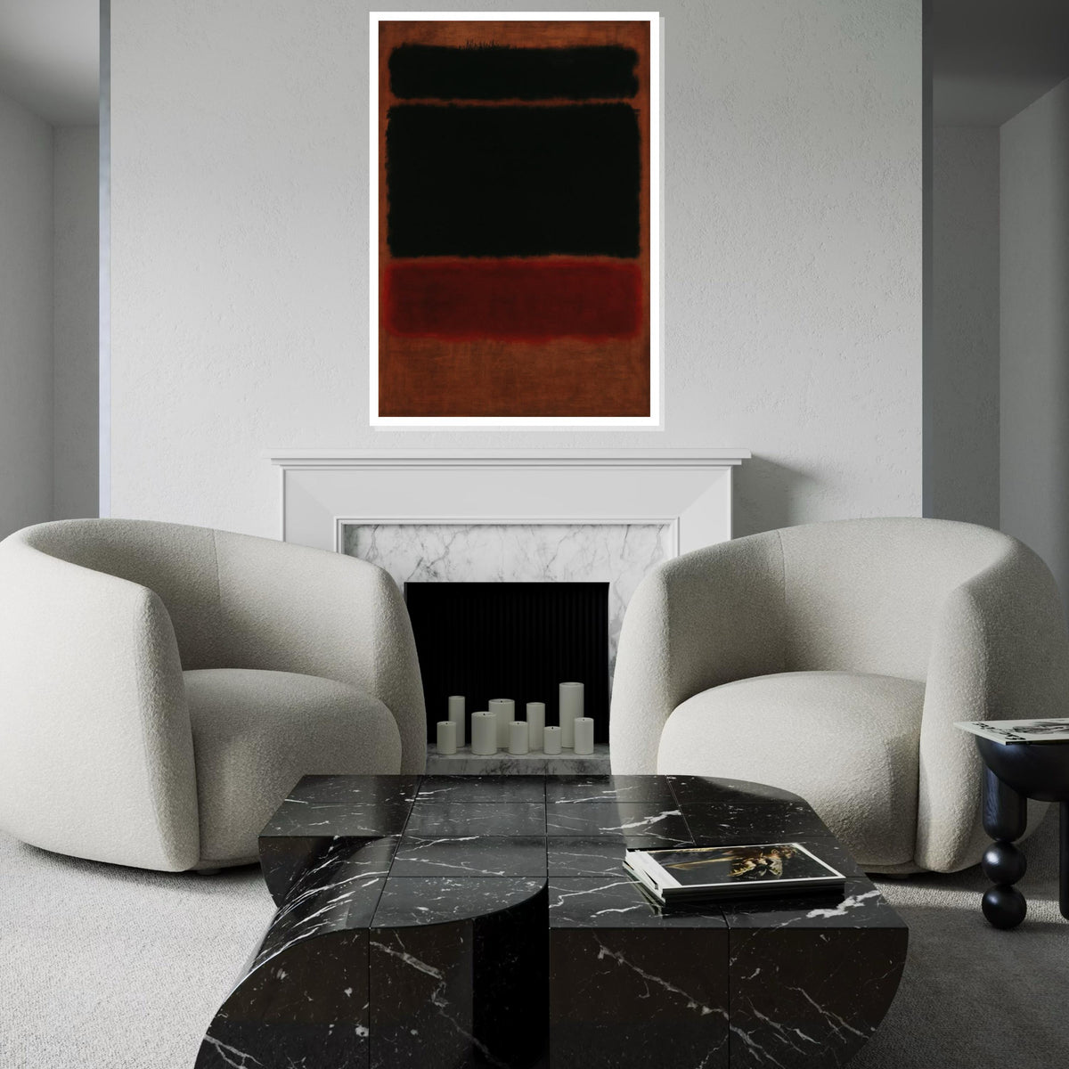Mark Rothko Canvas, Abstract Wall Art, Mark Rothko Style Print,Affiche Art,Expressionist Canvas Painting,Ready To Hang Decor,Print Art