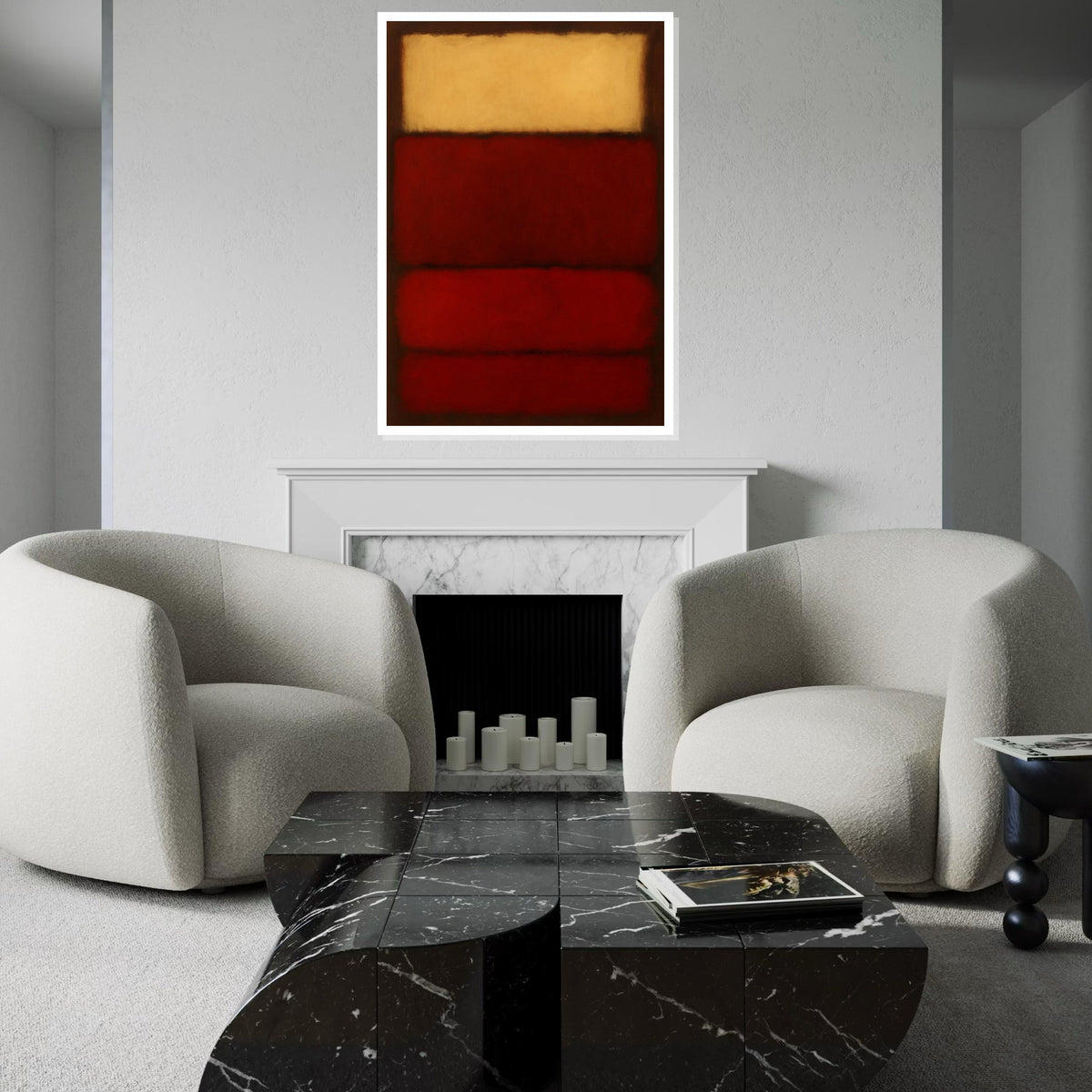 Mark Rothko Canvas, Abstract Wall Art, Mark Rothko Style Print,Affiche Art,Expressionist Canvas Painting,Ready To Hang Decor,Print Art