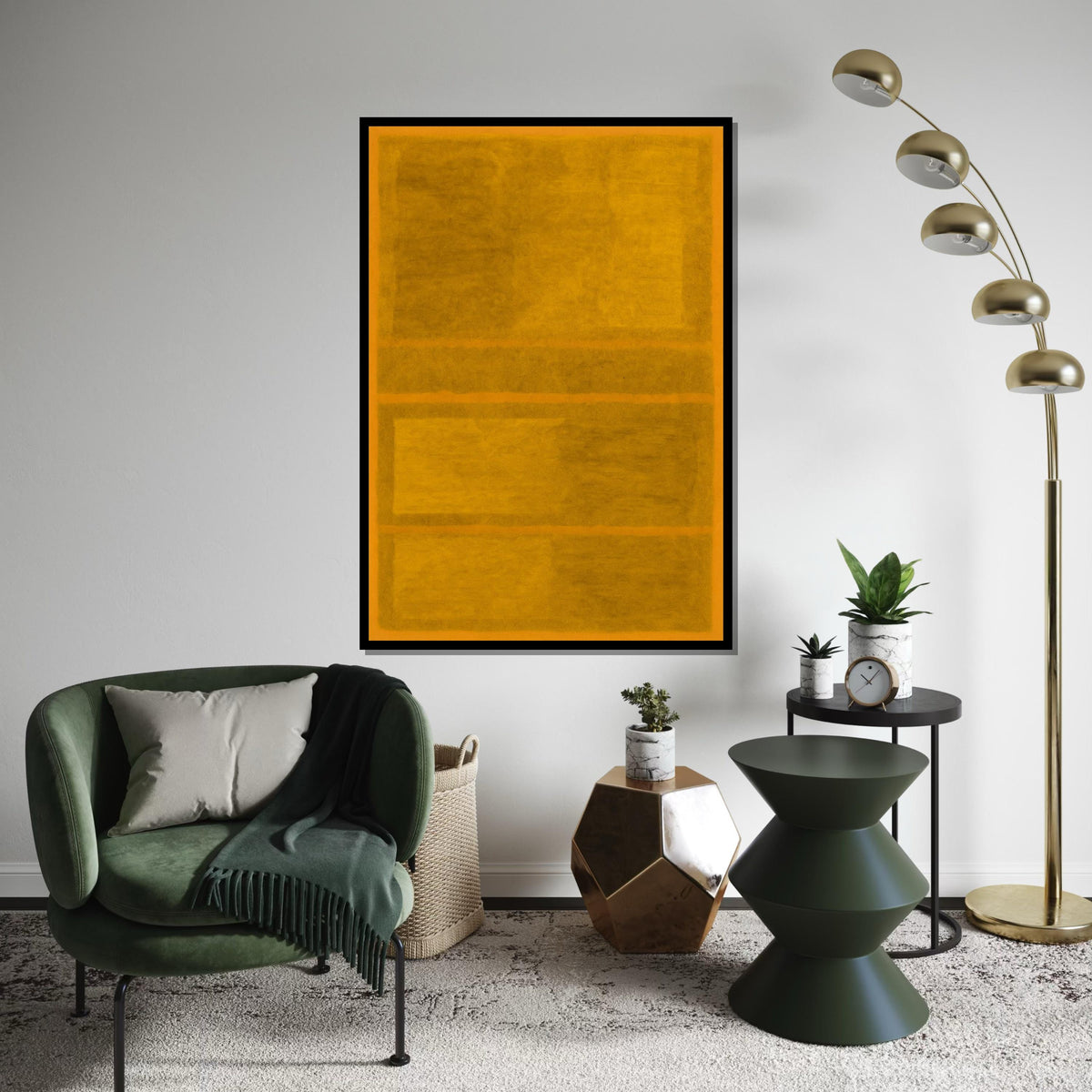 Mark Rothko Canvas, Yellow Abstract Wall Art,Mark Rothko Style Print,Affiche Art,Expressionist Canvas Painting,Ready To Hang Decor,Print Art