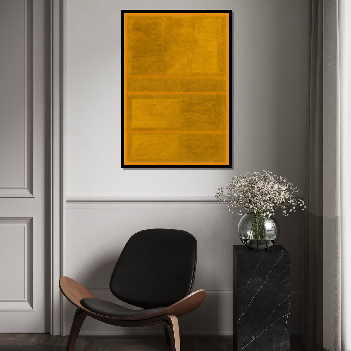 Mark Rothko Canvas, Yellow Abstract Wall Art,Mark Rothko Style Print,Affiche Art,Expressionist Canvas Painting,Ready To Hang Decor,Print Art