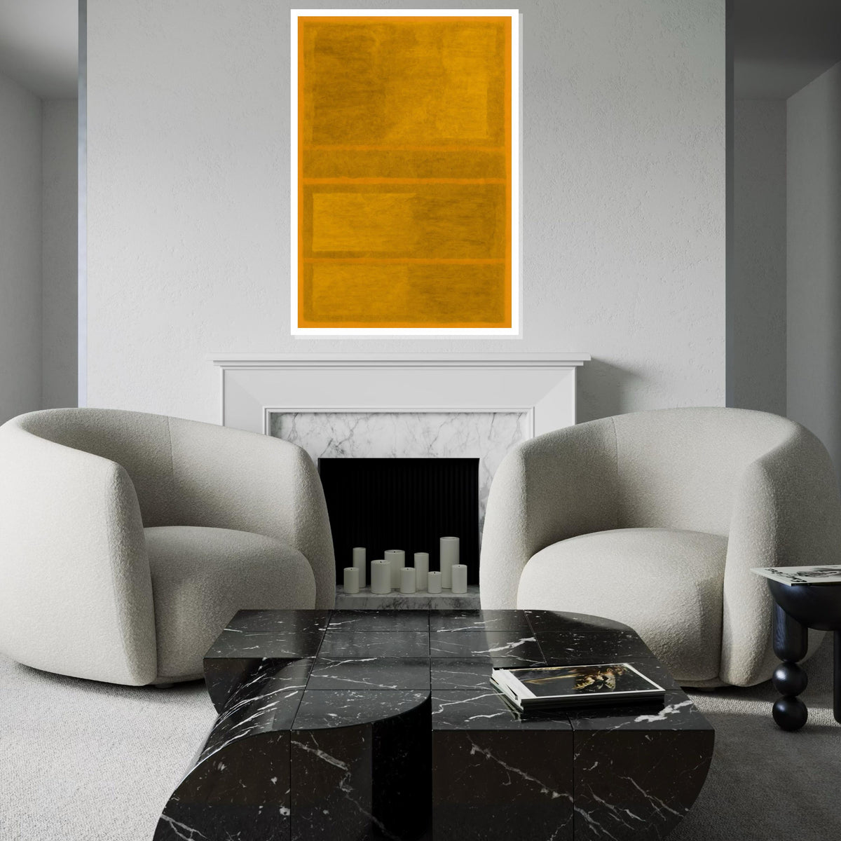 Mark Rothko Canvas, Yellow Abstract Wall Art,Mark Rothko Style Print,Affiche Art,Expressionist Canvas Painting,Ready To Hang Decor,Print Art