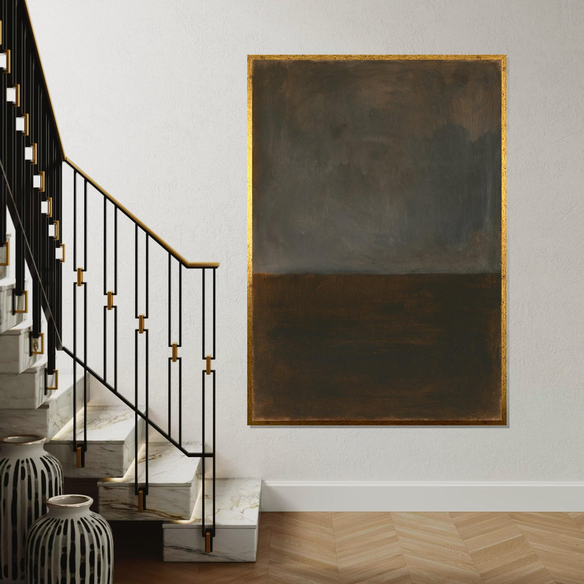 Mark Rothko Canvas, Black Abstract Wall Art, Mark Rothko Style Print,Affiche Art,Expressionist Canvas Painting,Ready To Hang Decor,Print Art