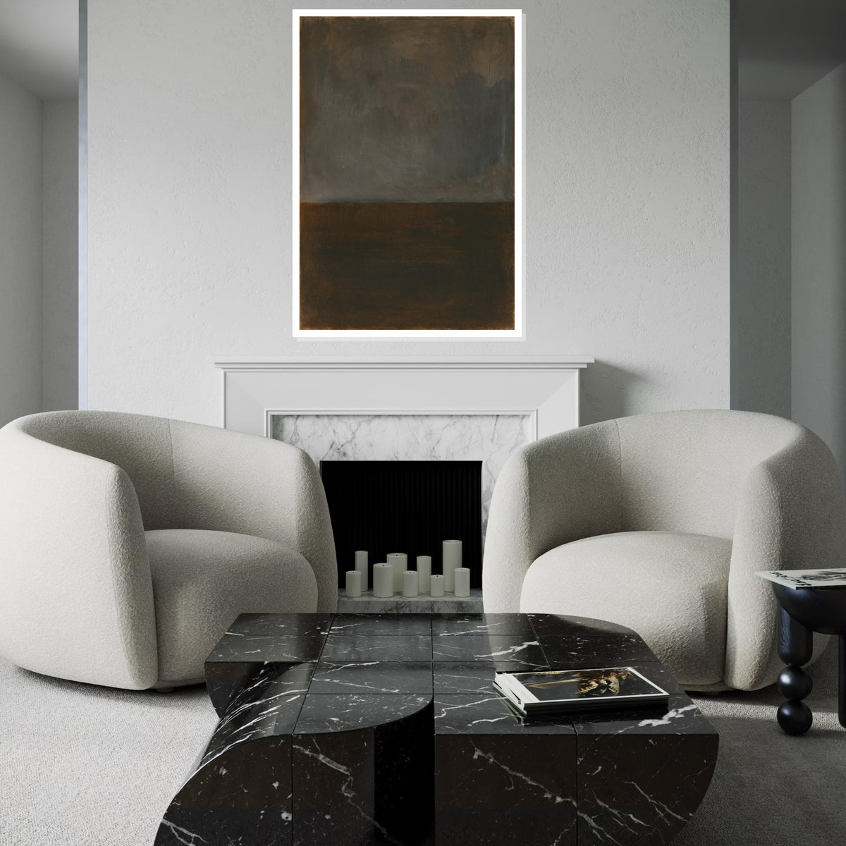 Mark Rothko Canvas, Black Abstract Wall Art, Mark Rothko Style Print,Affiche Art,Expressionist Canvas Painting,Ready To Hang Decor,Print Art