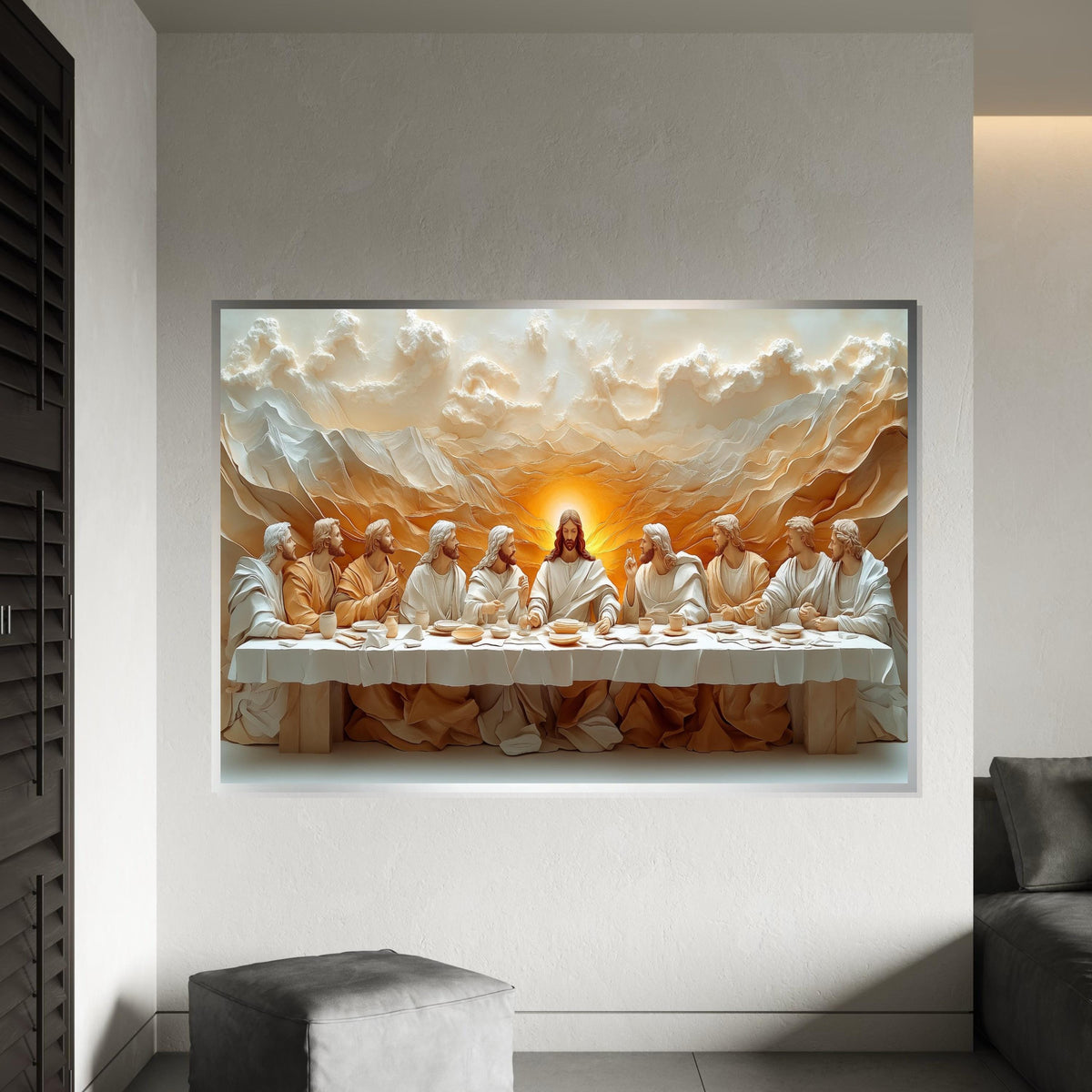 Last Supper Canvas, Jesus and Disciples Wall Art, Spiritual Art Print, Religious Decor, Wall Art Canvas Design, Ready to Hang Decoration