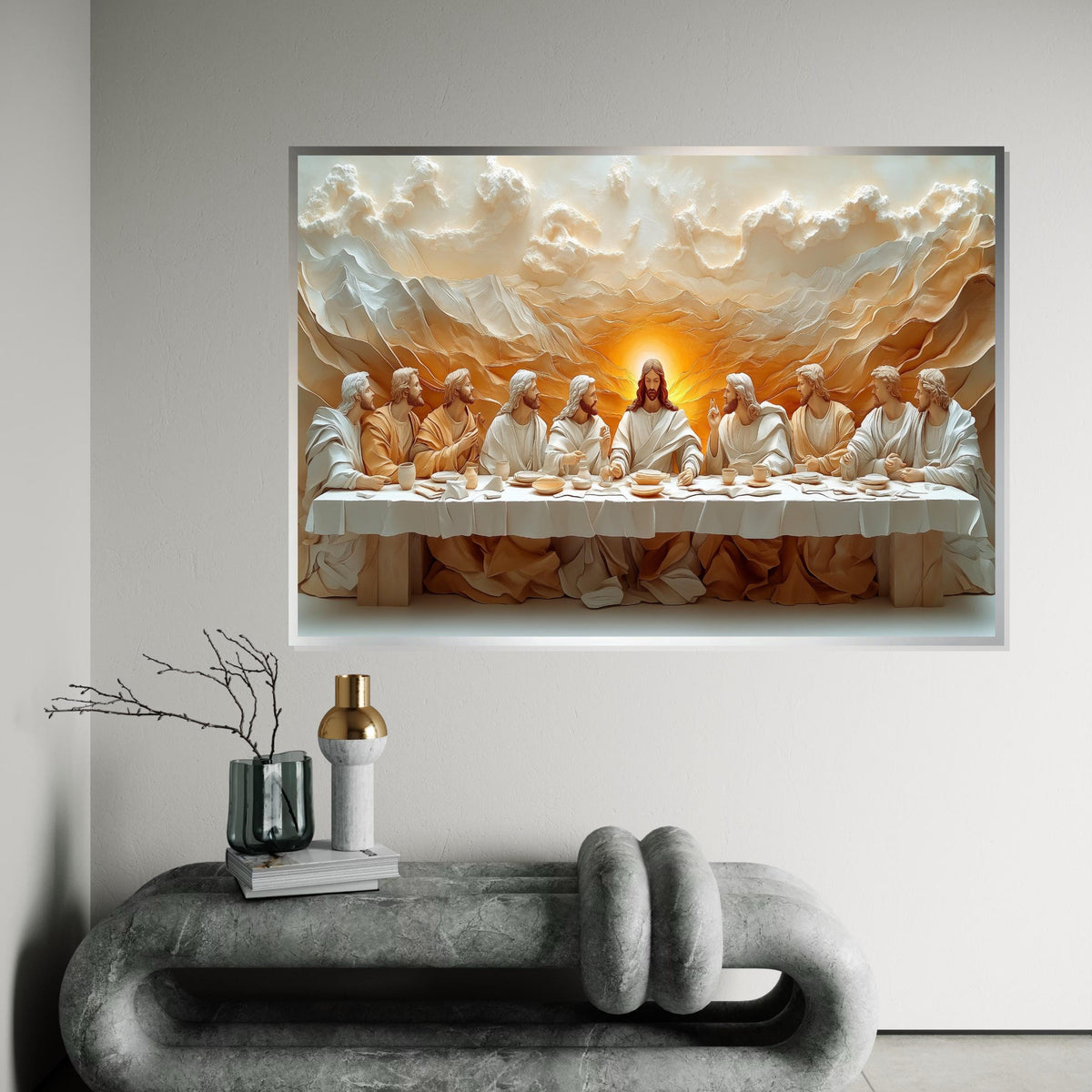 Last Supper Canvas, Jesus and Disciples Wall Art, Spiritual Art Print, Religious Decor, Wall Art Canvas Design, Ready to Hang Decoration
