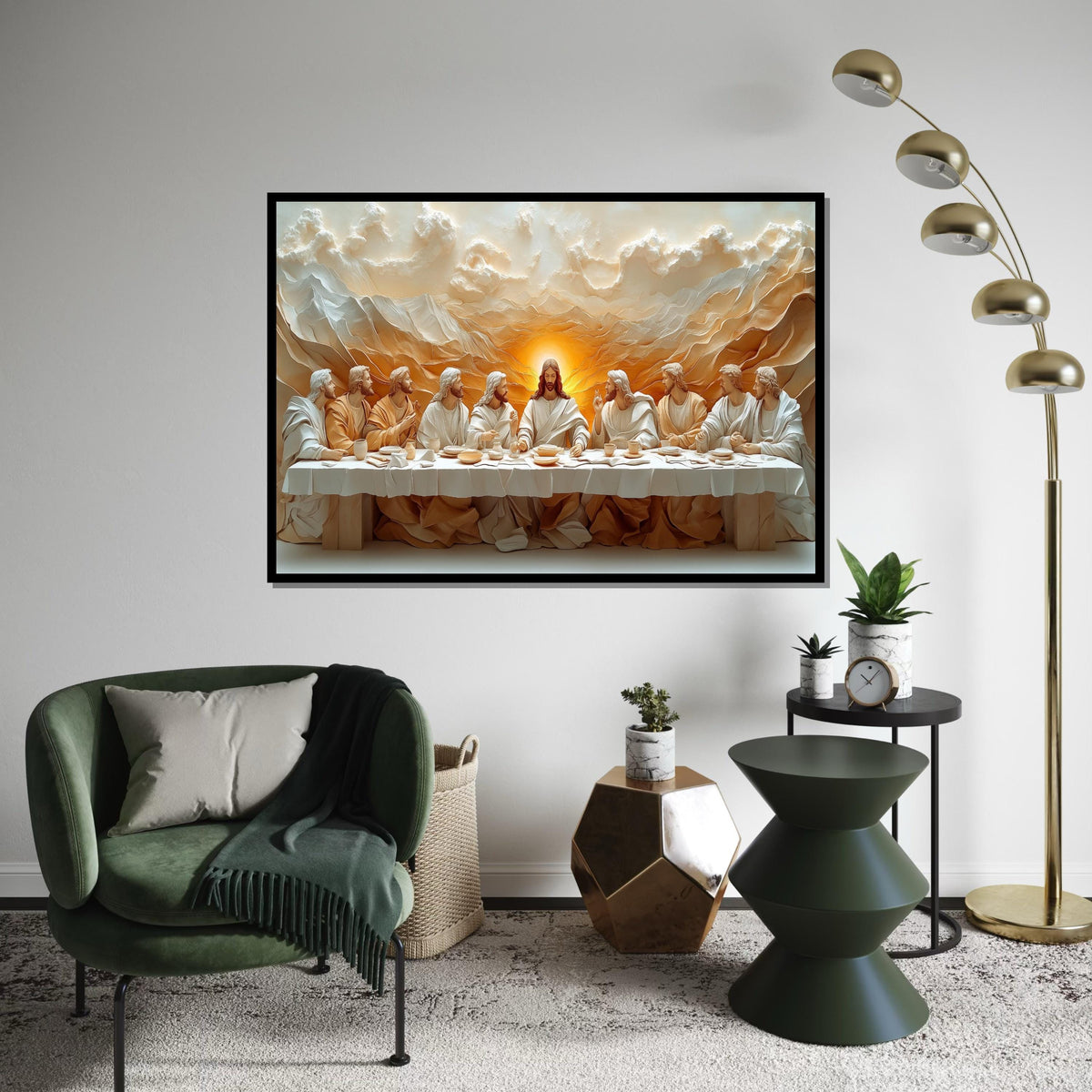 Last Supper Canvas, Jesus and Disciples Wall Art, Spiritual Art Print, Religious Decor, Wall Art Canvas Design, Ready to Hang Decoration