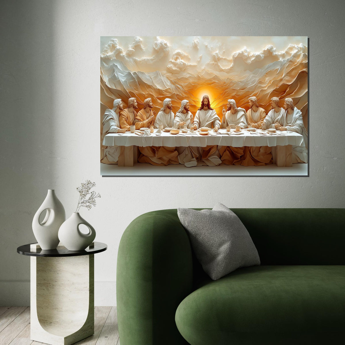 Last Supper Canvas, Jesus and Disciples Wall Art, Spiritual Art Print, Religious Decor, Wall Art Canvas Design, Ready to Hang Decoration