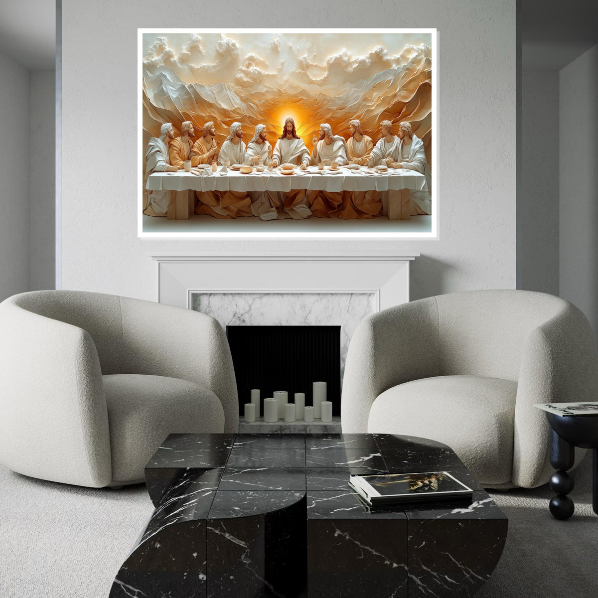 Last Supper Canvas, Jesus and Disciples Wall Art, Spiritual Art Print, Religious Decor, Wall Art Canvas Design, Ready to Hang Decoration