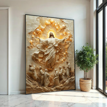 Divine Ascent Canvas, Ascension Wall Art, Spiritual Sculpture Print, Wall Art Canvas Design, Ready To Hang Religious Decoration
