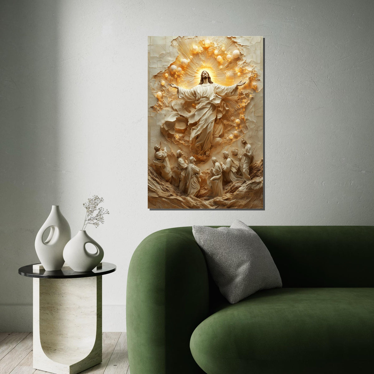 Divine Ascent Canvas, Ascension Wall Art, Spiritual Sculpture Print, Wall Art Canvas Design, Ready To Hang Religious Decoration