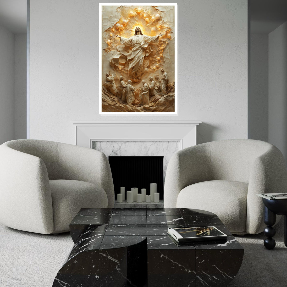 Divine Ascent Canvas, Ascension Wall Art, Spiritual Sculpture Print, Wall Art Canvas Design, Ready To Hang Religious Decoration