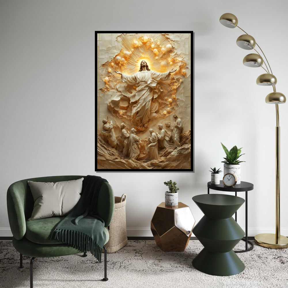 Divine Ascent Canvas, Ascension Wall Art, Spiritual Sculpture Print, Wall Art Canvas Design, Ready To Hang Religious Decoration, Print Art