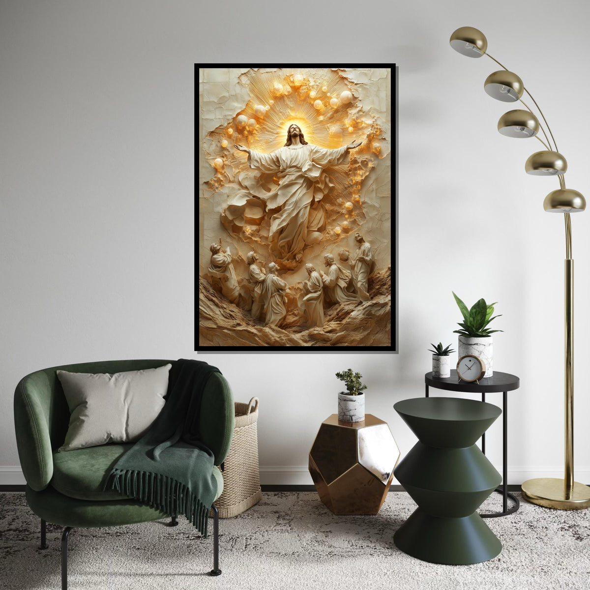 Divine Ascent Canvas, Ascension Wall Art, Spiritual Sculpture Print, Wall Art Canvas Design, Ready To Hang Religious Decoration