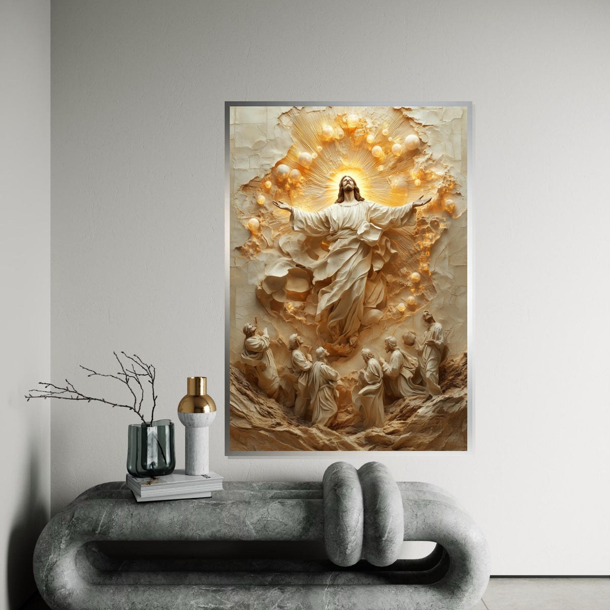 Divine Ascent Canvas, Ascension Wall Art, Spiritual Sculpture Print, Wall Art Canvas Design, Ready To Hang Religious Decoration