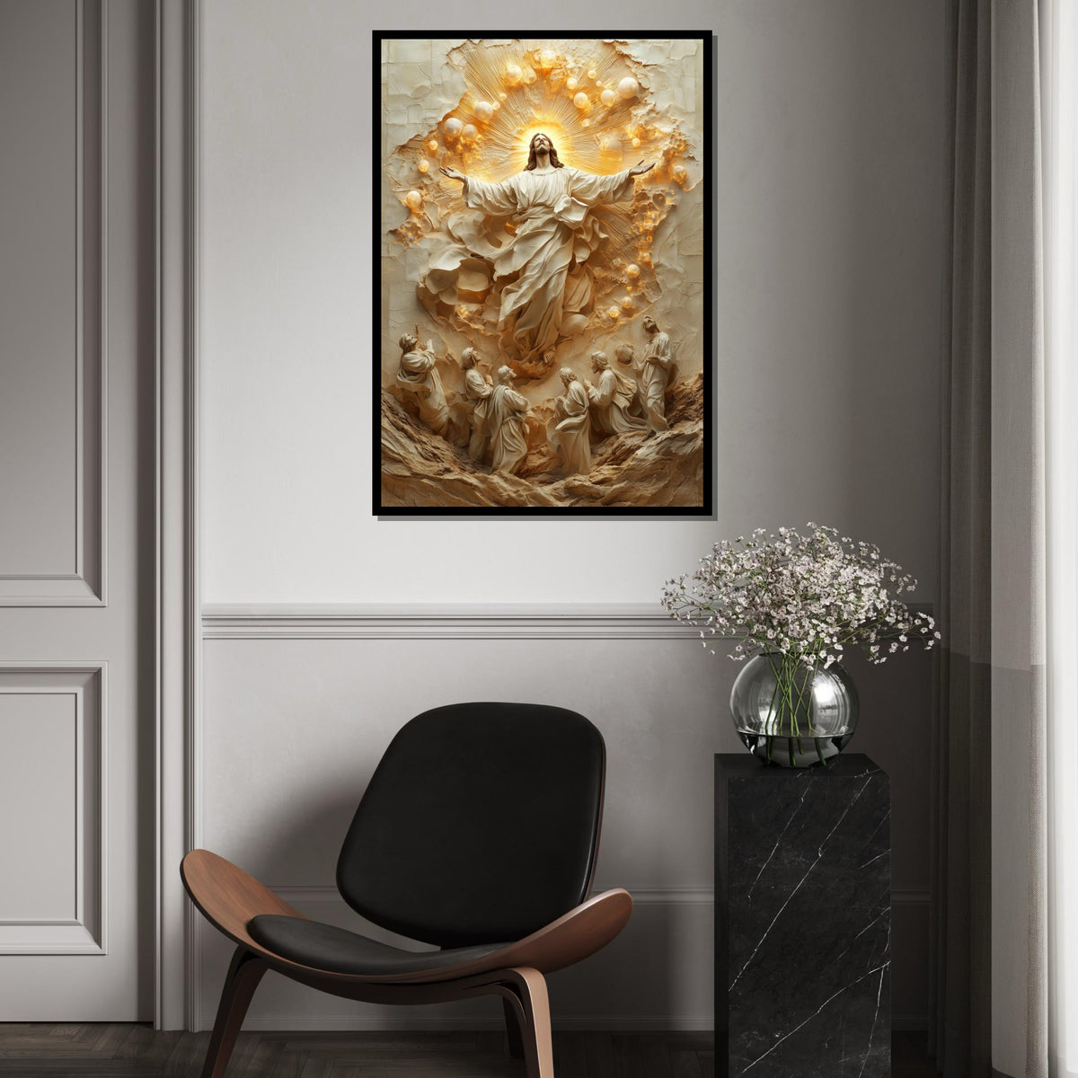Divine Ascent Canvas, Ascension Wall Art, Spiritual Sculpture Print, Wall Art Canvas Design, Ready To Hang Religious Decoration