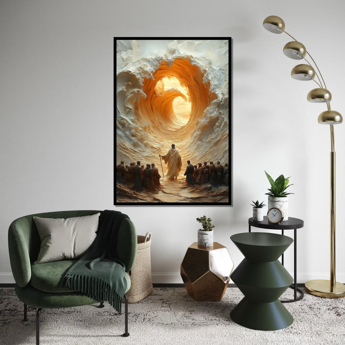 Divine Passage Canvas, Spiritual Wall Art, Surreal Wave Design, Inspirational Poster, Wall Art Canvas Design, Ready To Hang Decoration