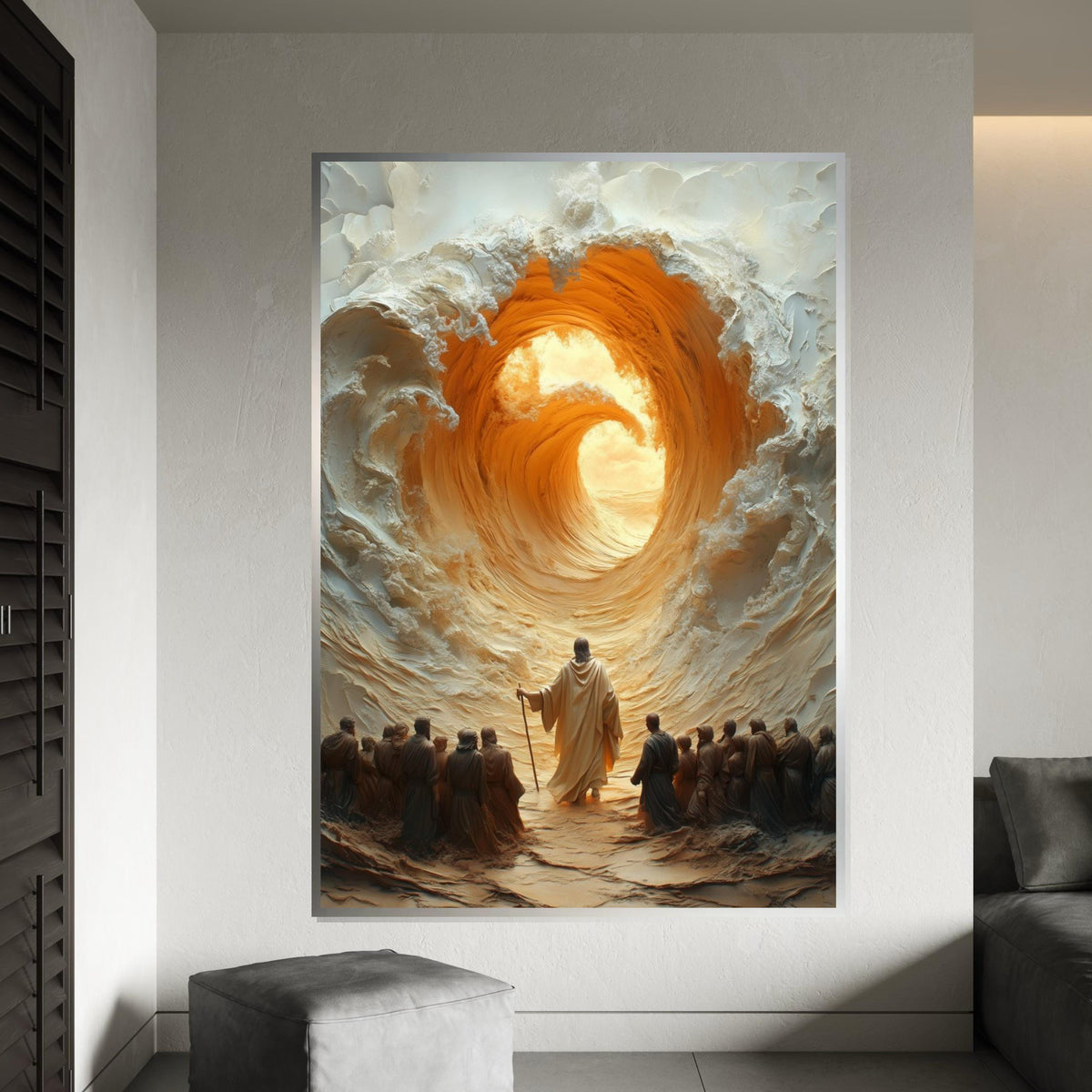 Divine Passage Canvas, Spiritual Wall Art, Surreal Wave Design, Inspirational Poster, Wall Art Canvas Design, Ready To Hang Decoration