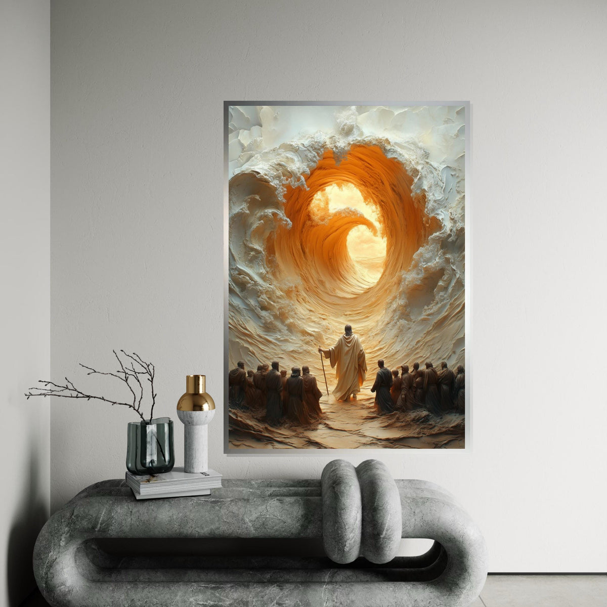 Divine Passage Canvas, Spiritual Wall Art, Surreal Wave Design, Inspirational Poster, Wall Art Canvas Design, Ready To Hang Decoration