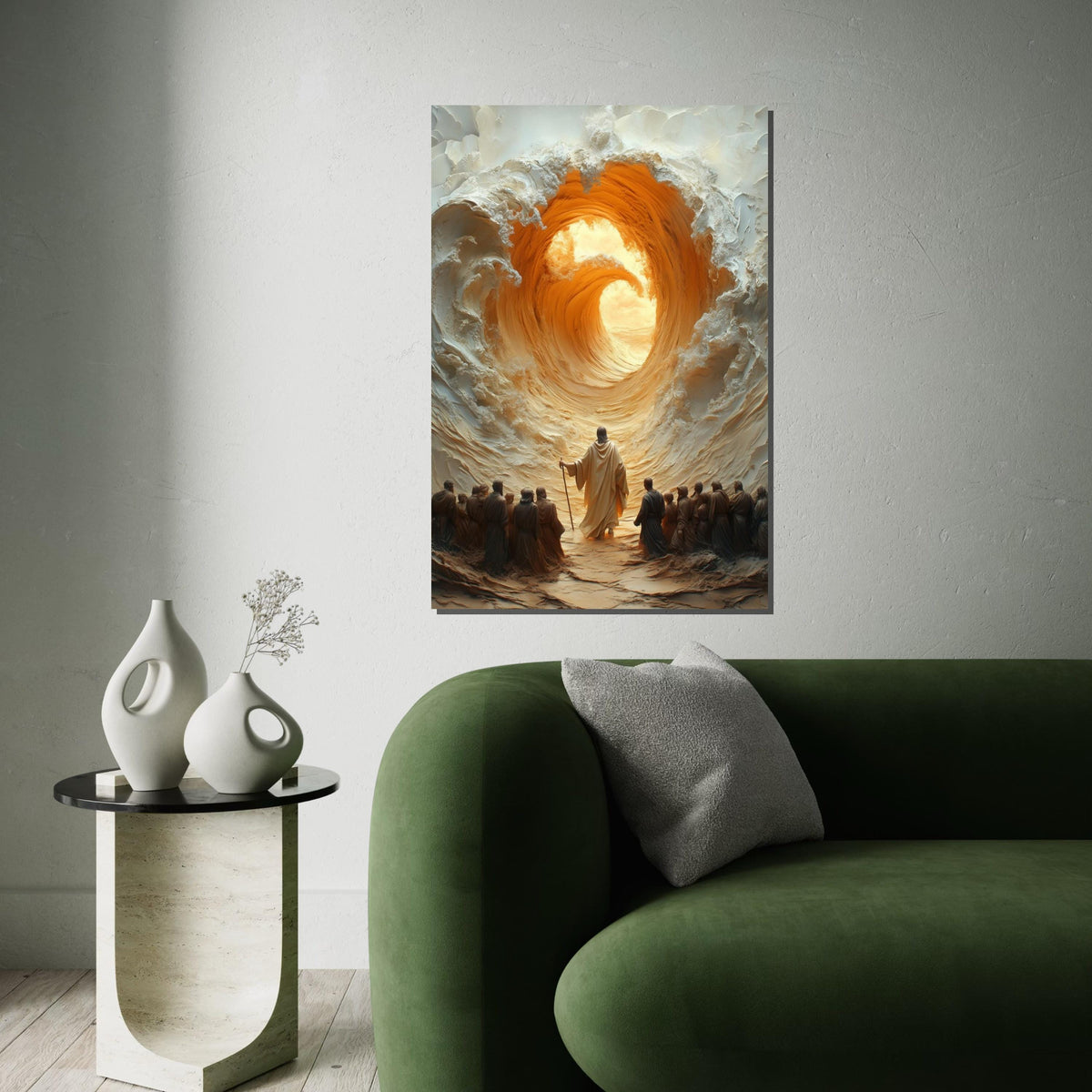 Divine Passage Canvas, Spiritual Wall Art, Surreal Wave Design, Inspirational Poster, Wall Art Canvas Design, Ready To Hang Decoration