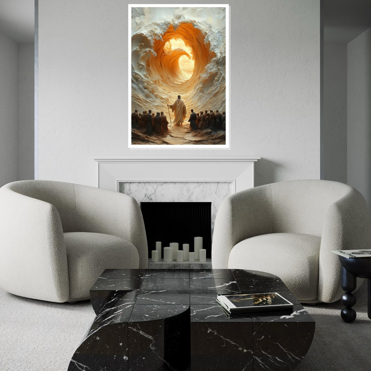 Divine Passage Canvas, Spiritual Wall Art, Surreal Wave Design, Inspirational Poster, Wall Art Canvas Design, Ready To Hang Decoration