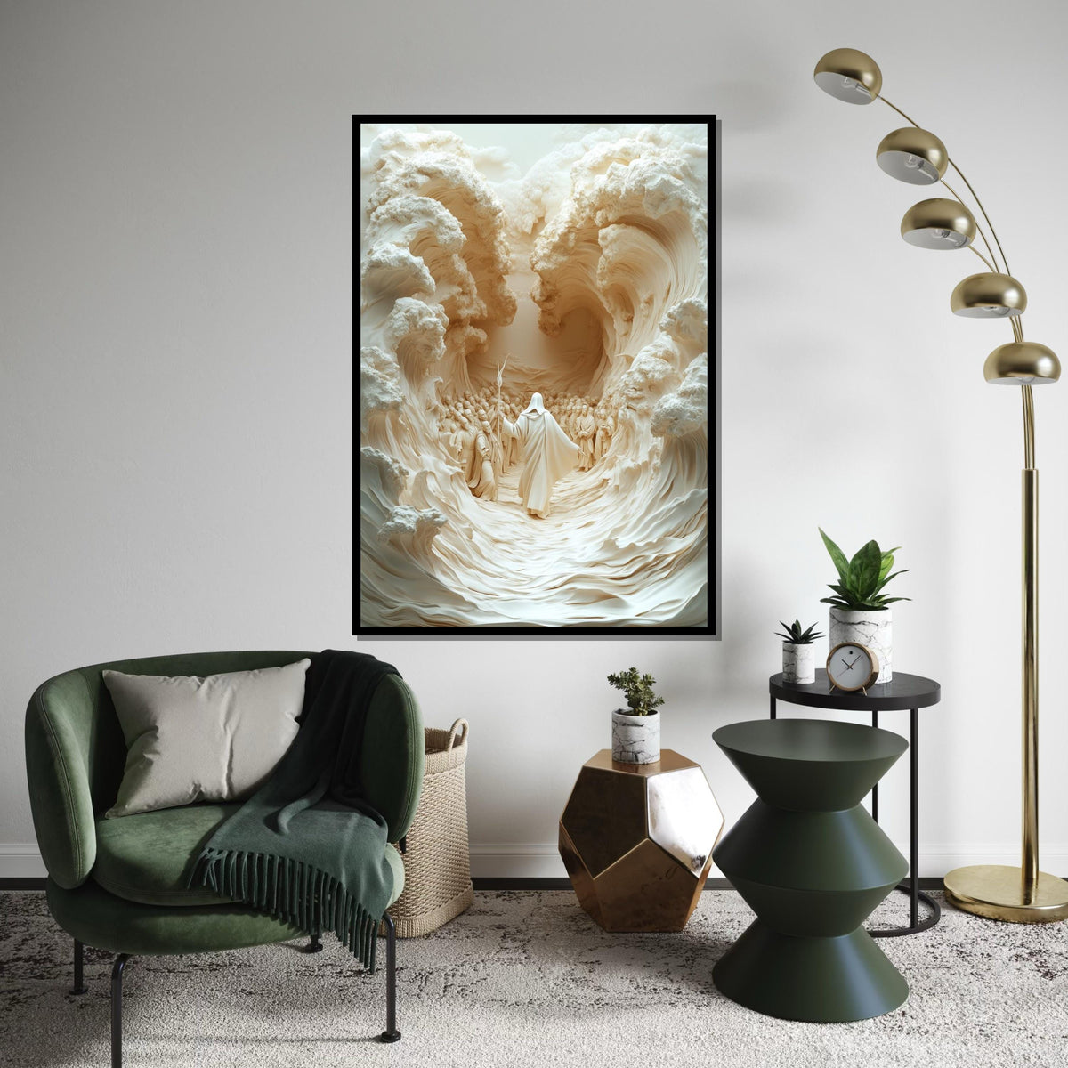 Moses Parting Sea Canvas, Biblical Art Print, Exodus Journey, Wall Art Canvas Design, Ready To Hang Spiritual Decoration