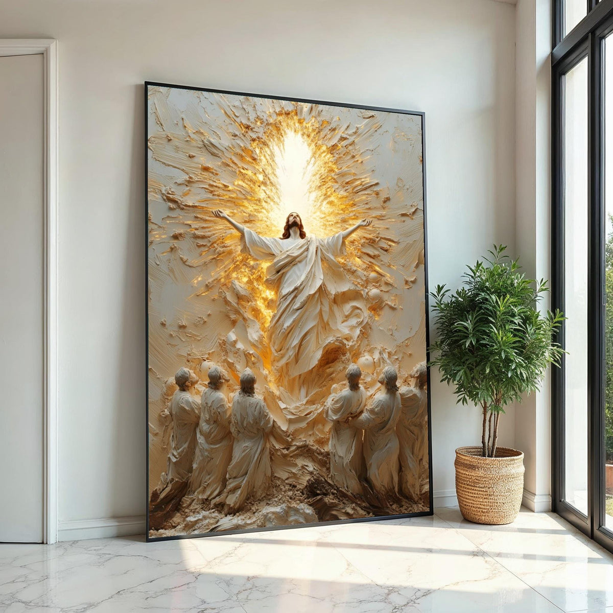 Divine Ascension Canvas, Religious Art, Heavenly Wall Art, Jesus Resurrection, Spiritual Canvas Design, Ready to Hang Decoration