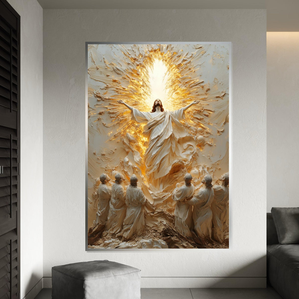 Divine Ascension Canvas, Religious Art, Heavenly Wall Art, Jesus Resurrection, Spiritual Canvas Design, Ready to Hang Decoration