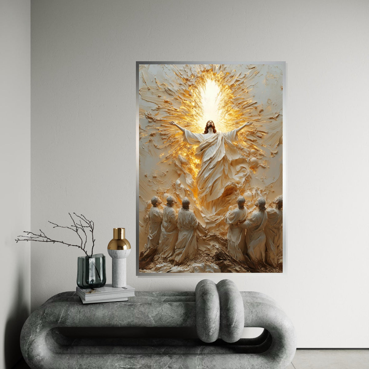 Divine Ascension Canvas, Religious Art, Heavenly Wall Art, Jesus Resurrection, Spiritual Canvas Design, Ready to Hang Decoration