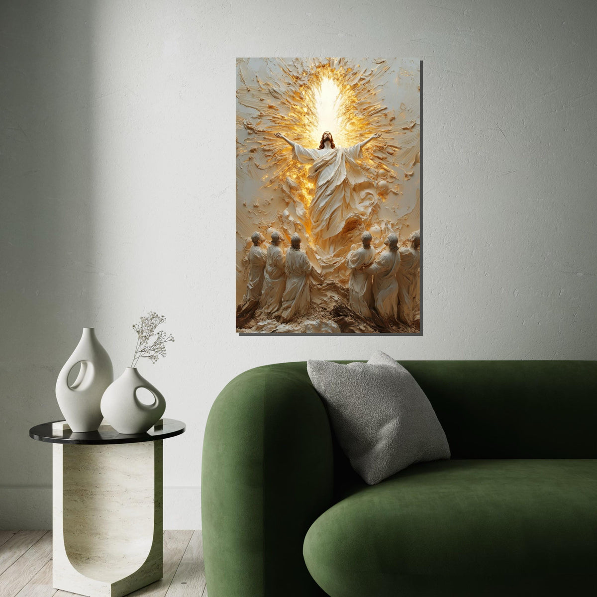 Divine Ascension Canvas, Religious Art, Heavenly Wall Art, Jesus Resurrection, Spiritual Canvas Design, Ready to Hang Decoration