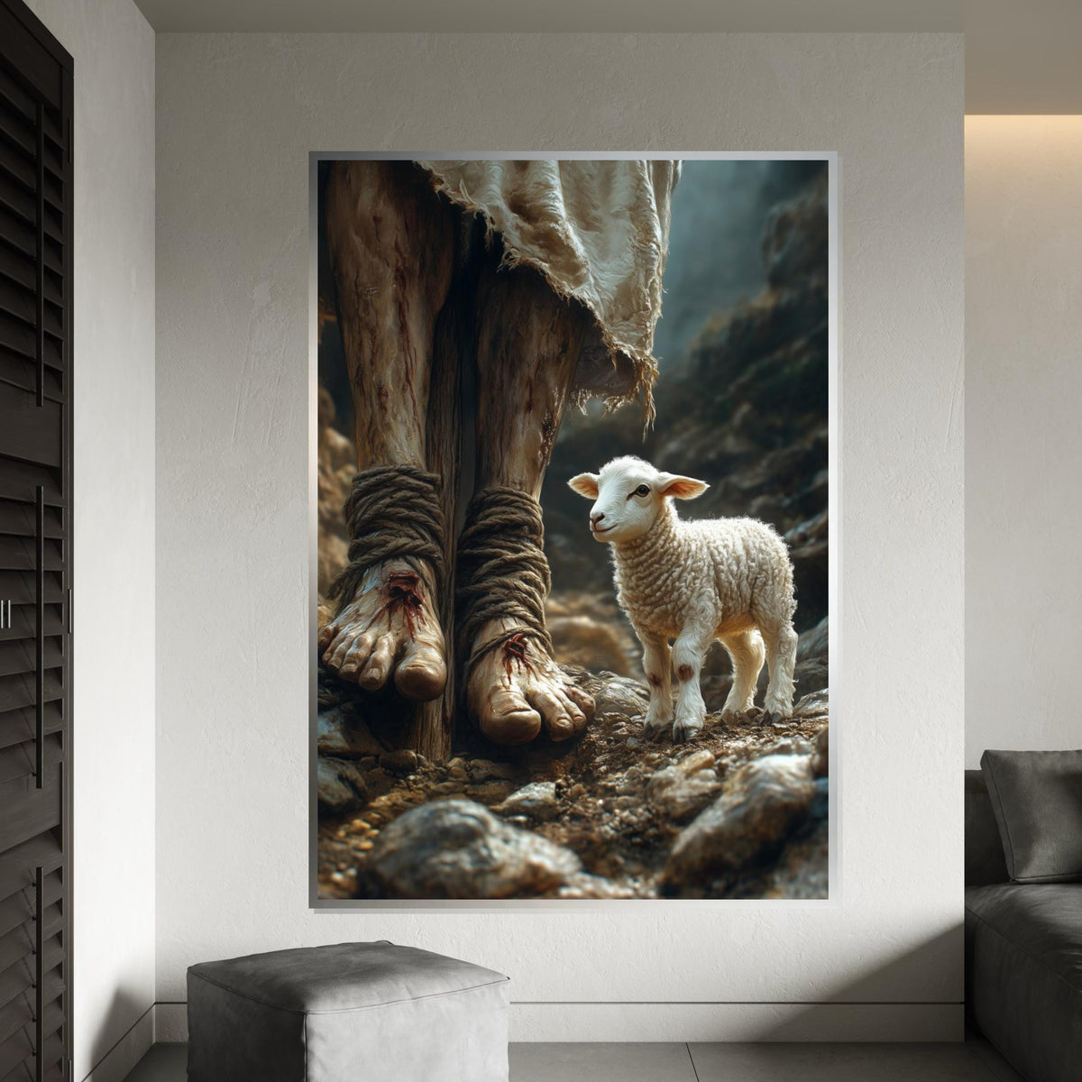 Divine Sacrifice Canvas, Lamb of God Art, Religious Wall Decor, Spiritual Canvas Art, Wall Art Canvas Design, Ready To Hang Decoration