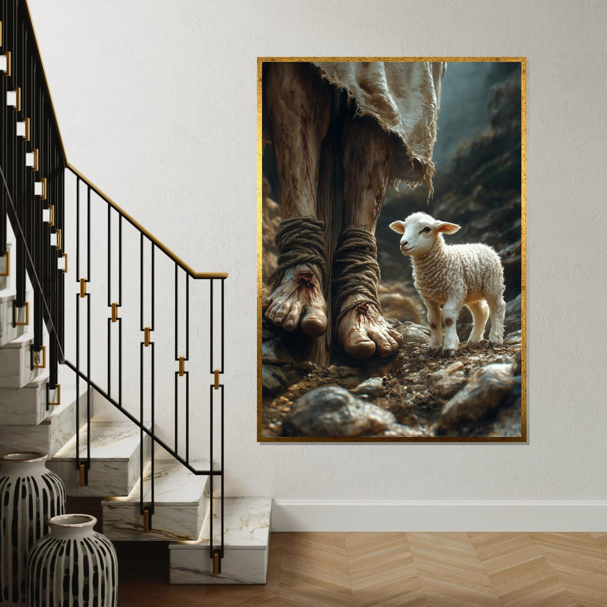 Divine Sacrifice Canvas, Lamb of God Art, Religious Wall Decor, Spiritual Canvas Art, Wall Art Canvas Design, Ready To Hang Decoration