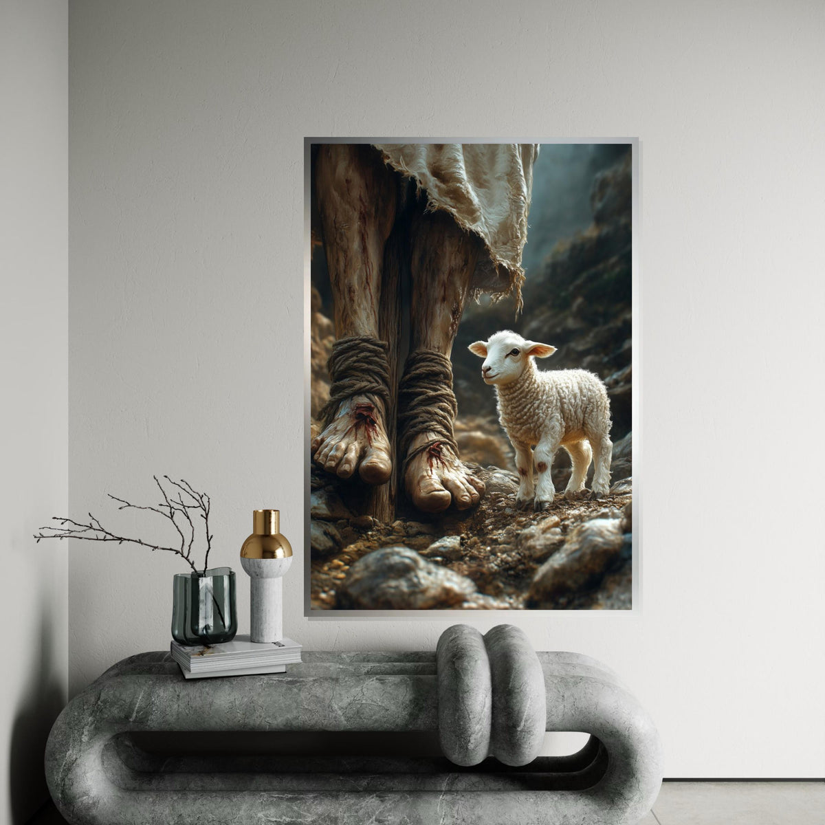 Divine Sacrifice Canvas, Lamb of God Art, Religious Wall Decor, Spiritual Canvas Art, Wall Art Canvas Design, Ready To Hang Decoration