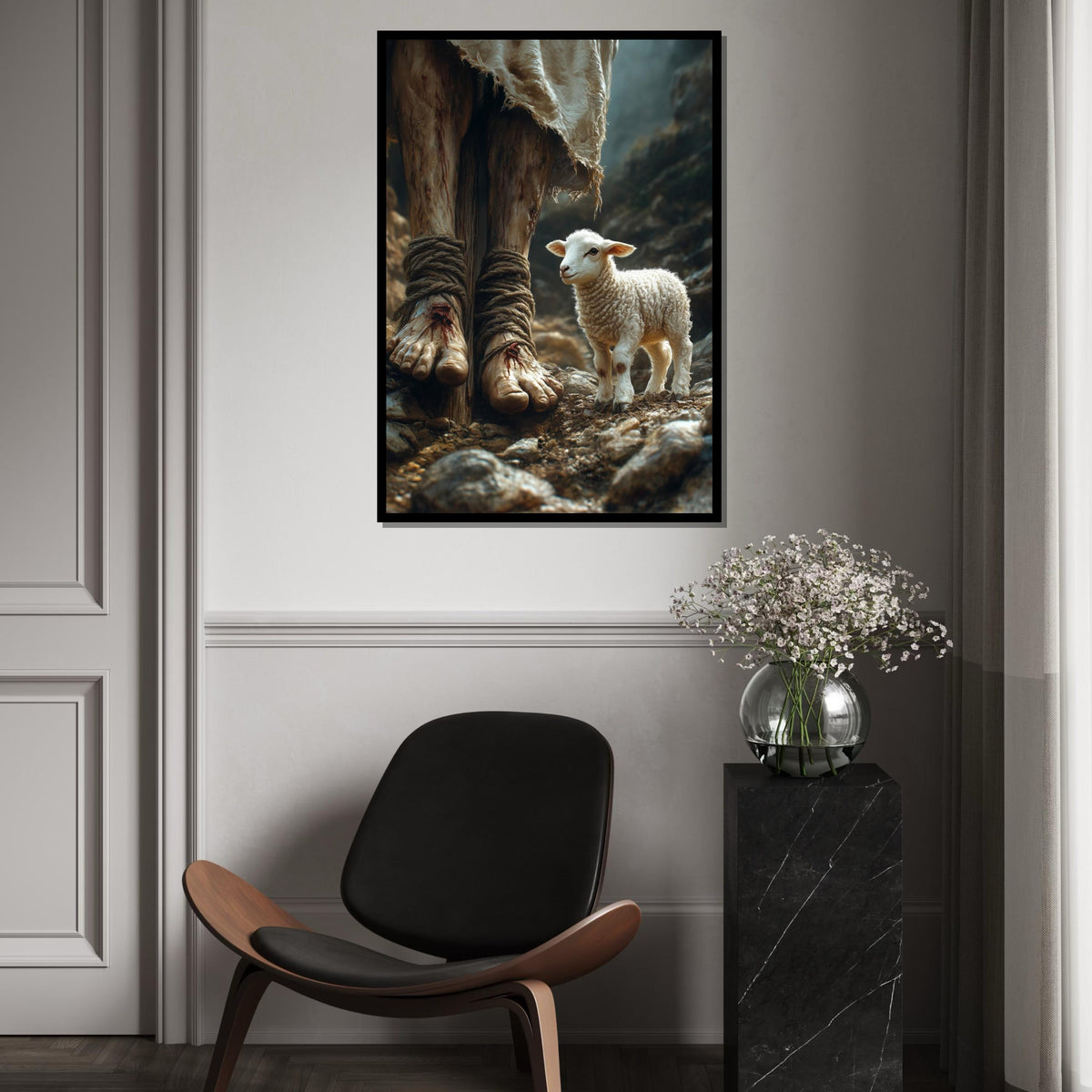 Divine Sacrifice Canvas, Lamb of God Art, Religious Wall Decor, Spiritual Canvas Art, Wall Art Canvas Design, Ready To Hang Decoration