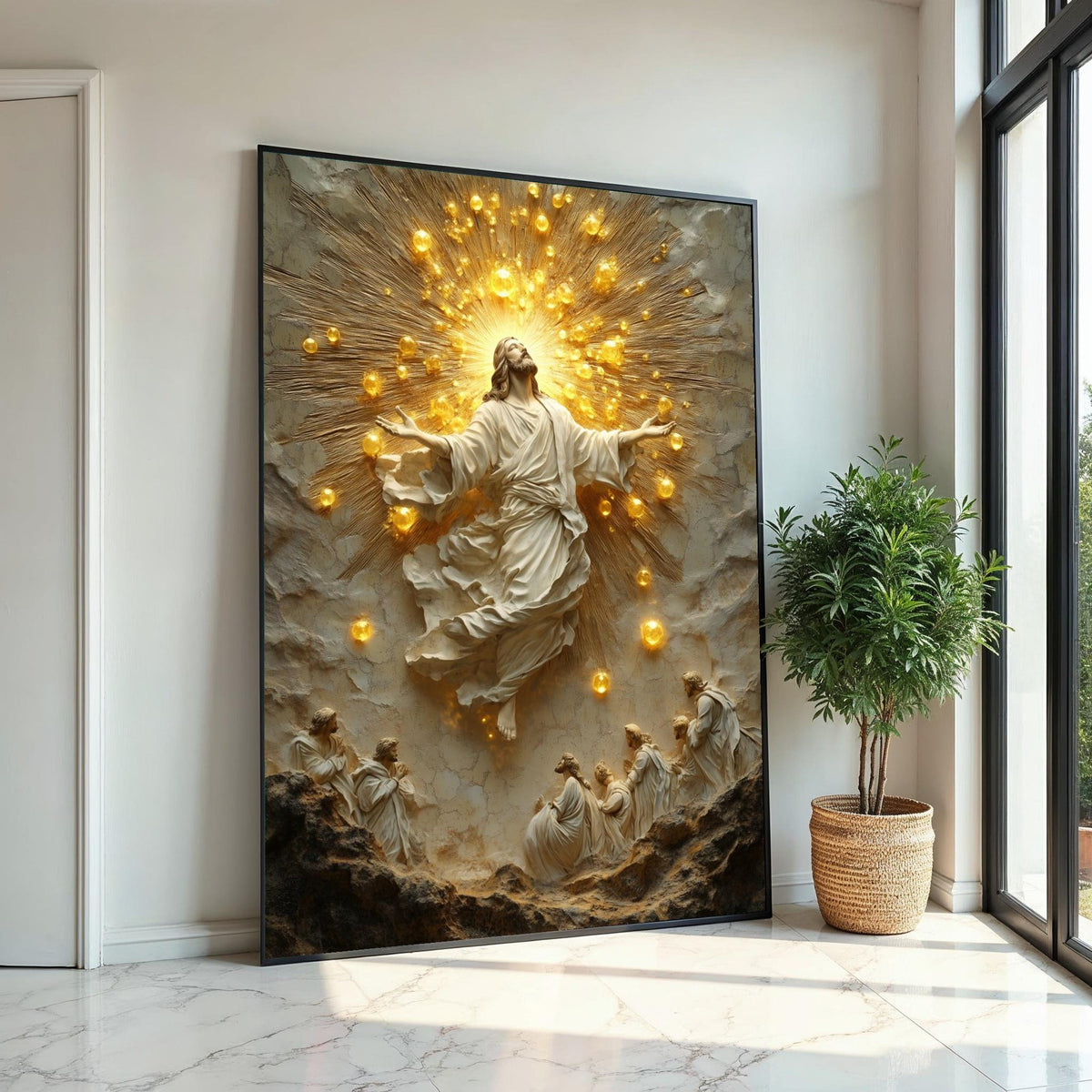 Heavenly Ascension Canvas, Divine Light Wall Art, Religious Wall Art, Sacred Scene, Wall Art Canvas Design, Ready To Hang Decoration