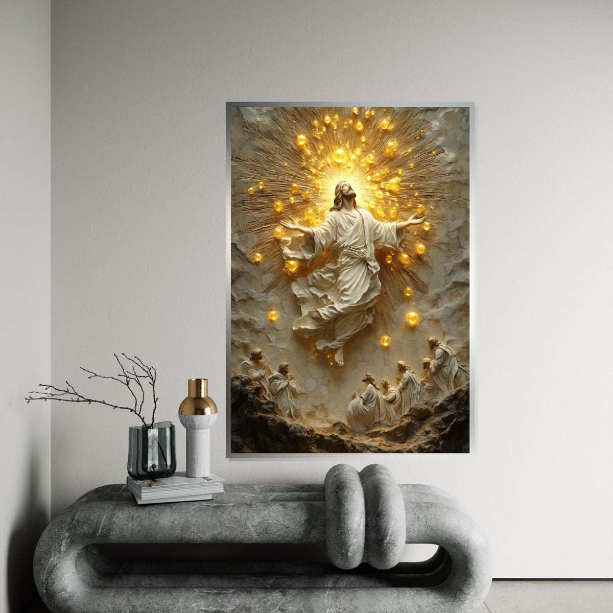 Heavenly Ascension Canvas, Divine Light Wall Art, Religious Wall Art, Sacred Scene, Wall Art Canvas Design, Ready To Hang Decoration