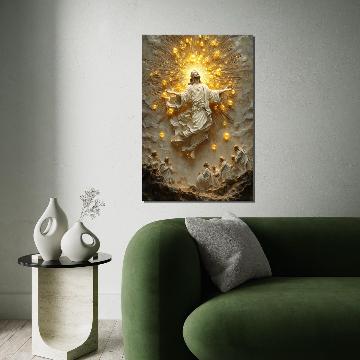 Heavenly Ascension Canvas, Divine Light Wall Art, Religious Wall Art, Sacred Scene, Wall Art Canvas Design, Ready To Hang Decoration