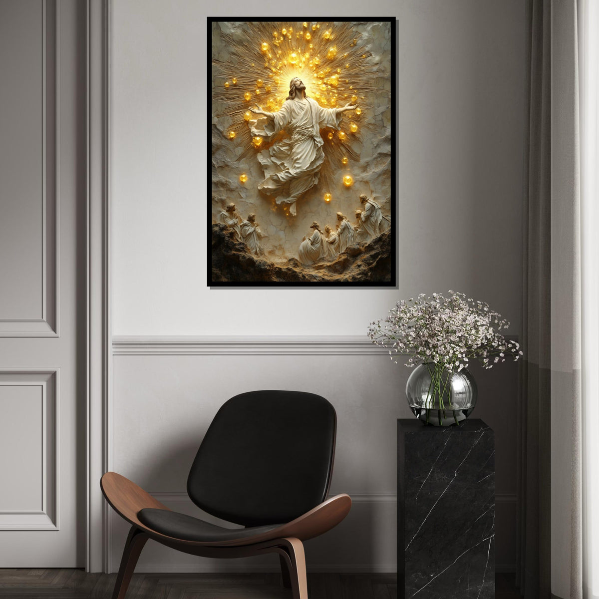 Heavenly Ascension Canvas, Divine Light Wall Art, Religious Wall Art, Sacred Scene, Wall Art Canvas Design, Ready To Hang Decoration