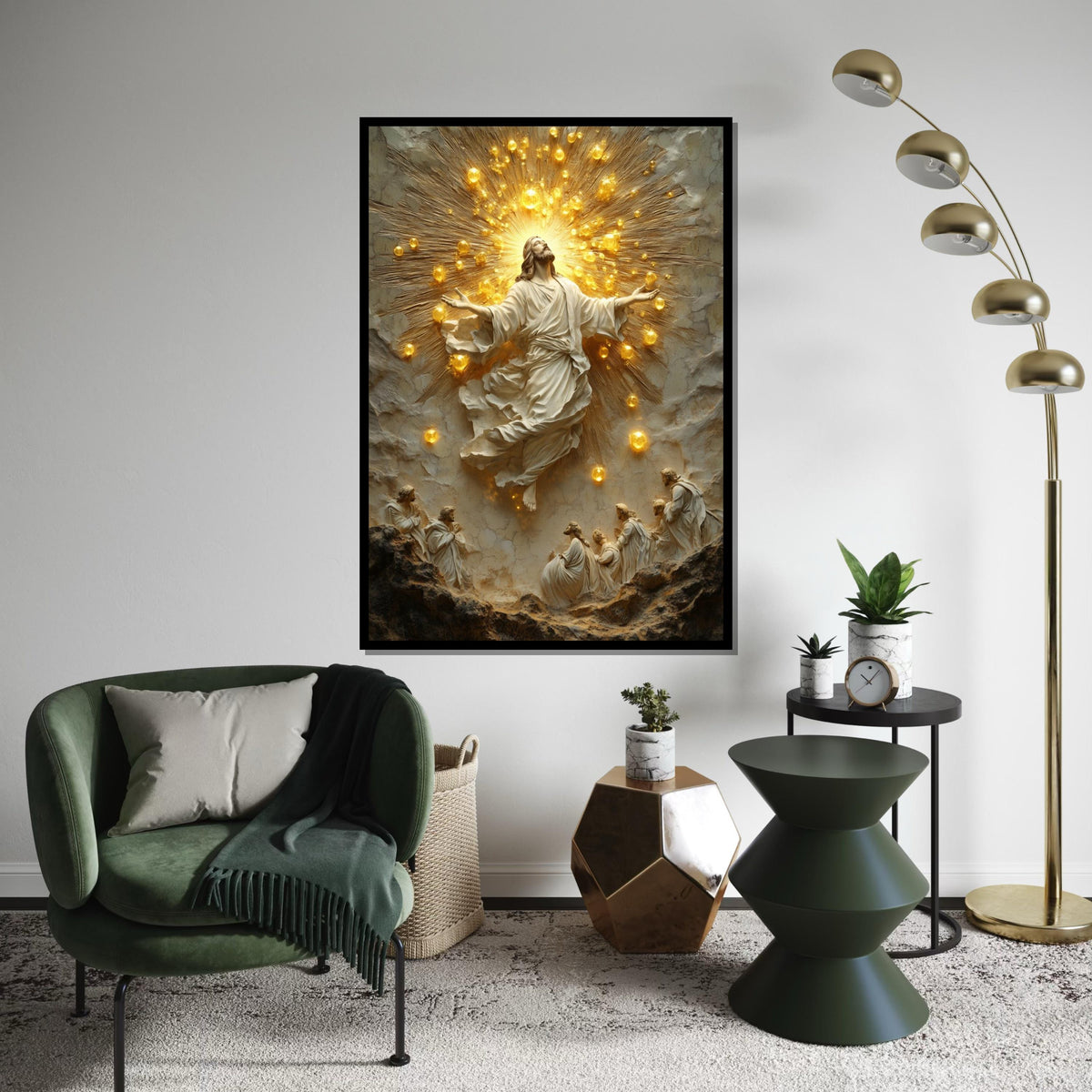 Heavenly Ascension Canvas, Divine Light Wall Art, Religious Wall Art, Sacred Scene, Wall Art Canvas Design, Ready To Hang Decoration
