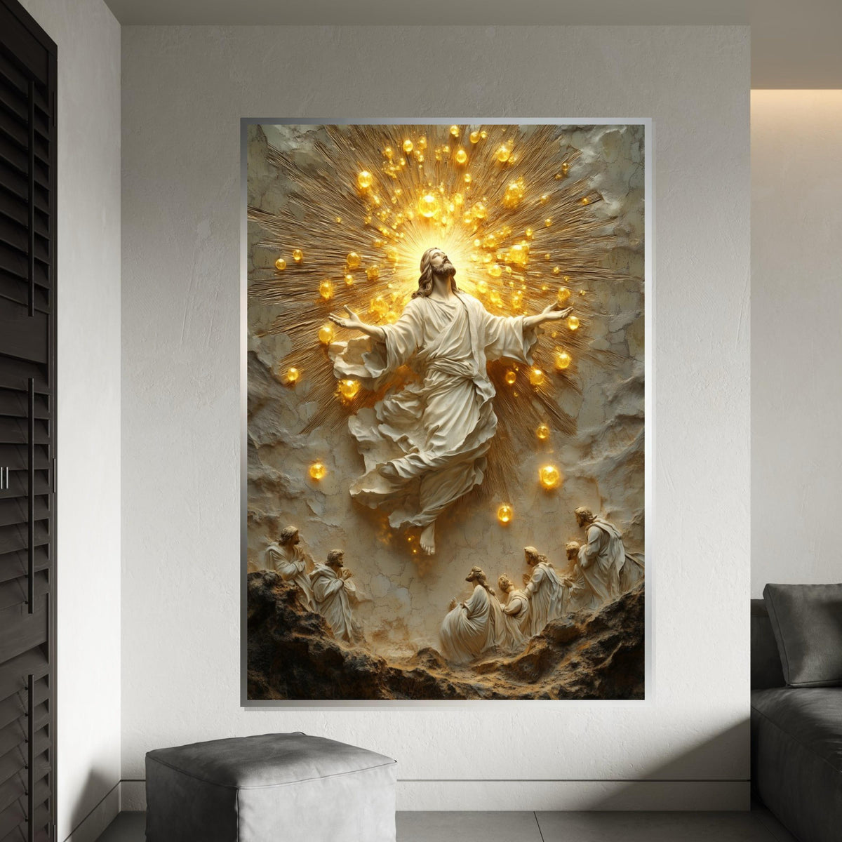 Heavenly Ascension Canvas, Divine Light Wall Art, Religious Wall Art, Sacred Scene, Wall Art Canvas Design, Ready To Hang Decoration