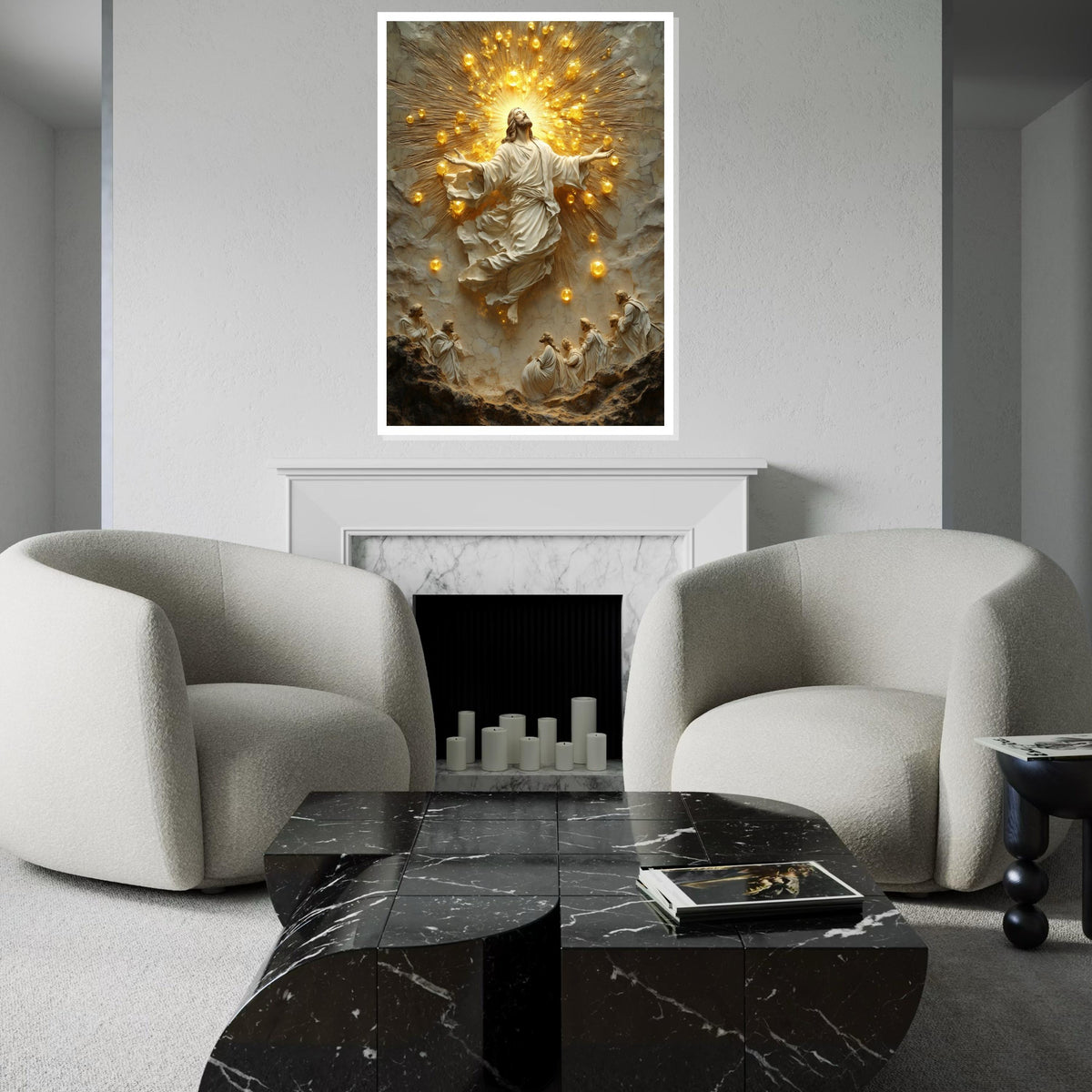 Heavenly Ascension Canvas, Divine Light Wall Art, Religious Wall Art, Sacred Scene, Wall Art Canvas Design, Ready To Hang Decoration