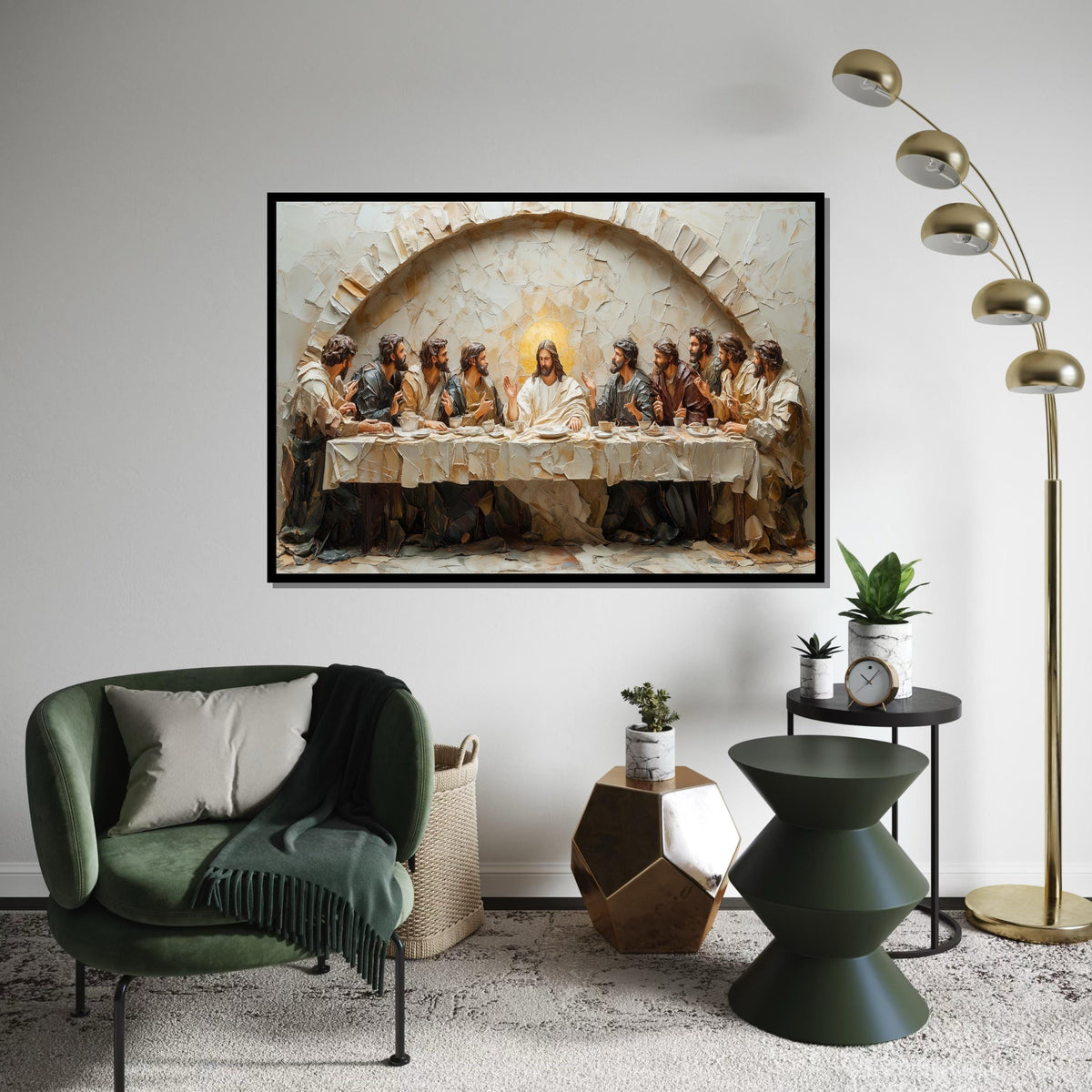 Last Supper Canvas, Religious Wall Art, Jesus with Disciples, Spiritual Canvas Print, Wall Art Canvas Design, Ready to Hang Decoration